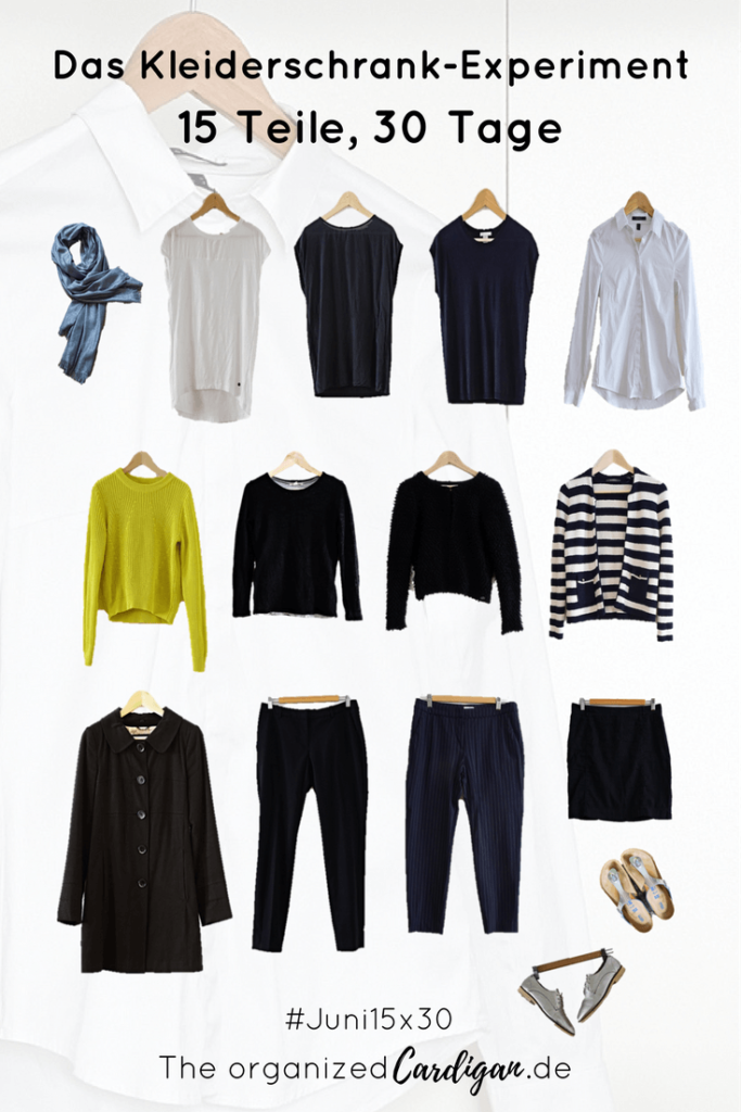 Das Kleiderschrank-Experiment - 15 Teile, 30 Tage - die Liste aller Kleidungsstücke